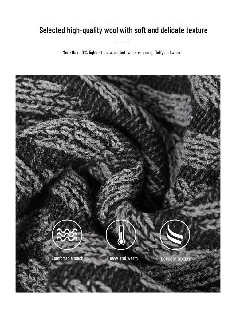 Modny męski szalik z grubej dzianiny wełnianej na jesień/zimę 2020.