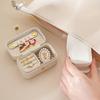 1pc-Exquisite Leather Jewelry Box Simple Ring Necklace Earring Storage Simple Style Portable Storage Box for Daily Travel
