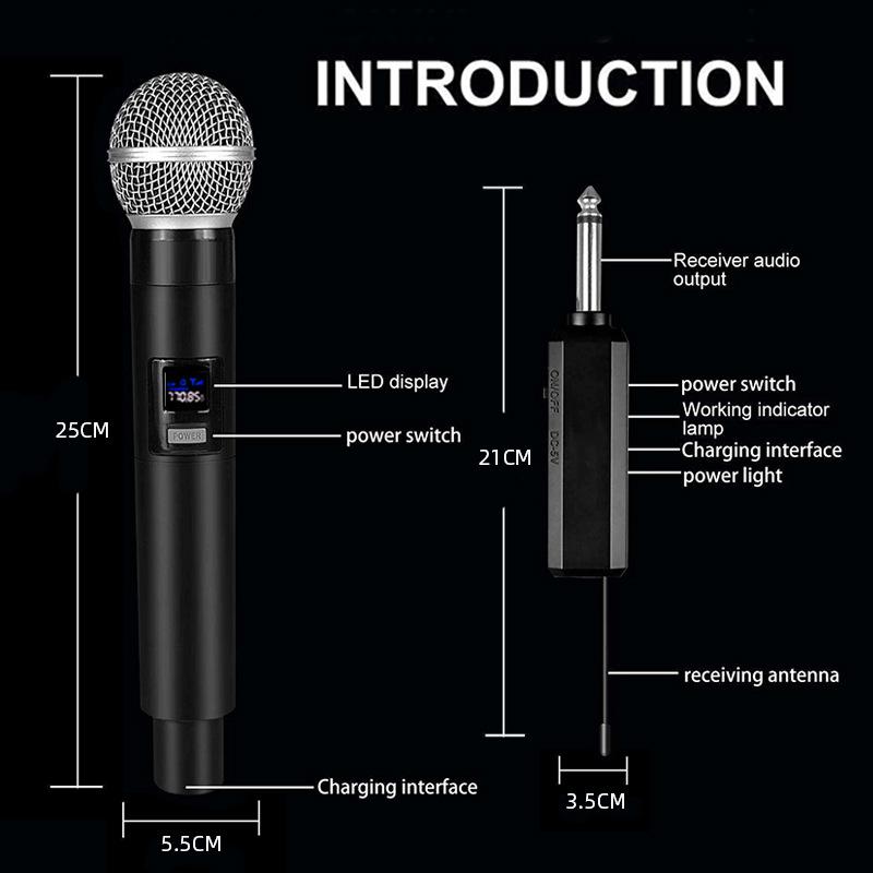 Wireless Dual Microphone Set for Karaoke, Stage, Home, and Outdoor Events
