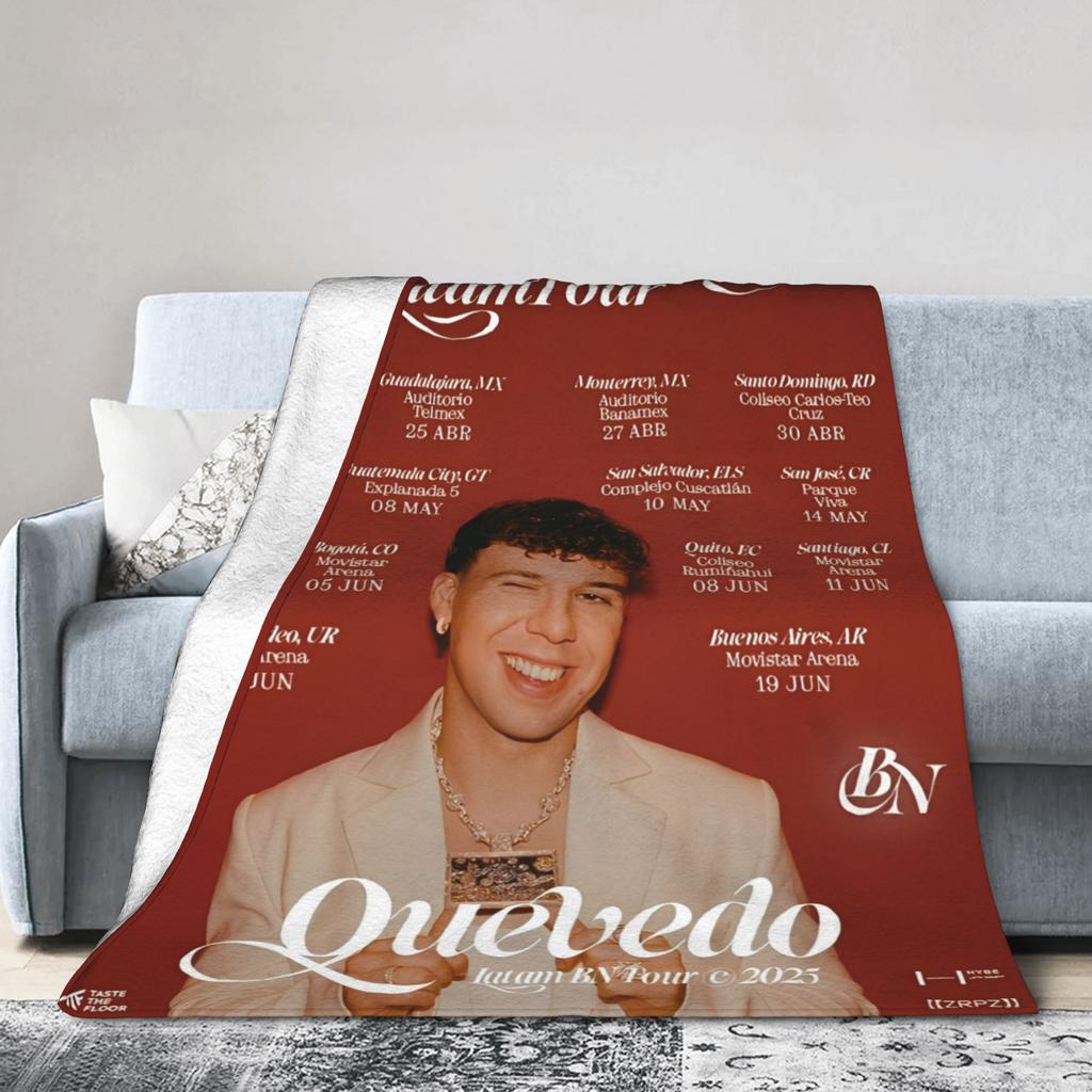 Super Soft Quevedo Singer Cool Rapper Throw Blanket Premium Fleece Flannel Lightweight Bed Blanket Cozy Fluffy Blankets