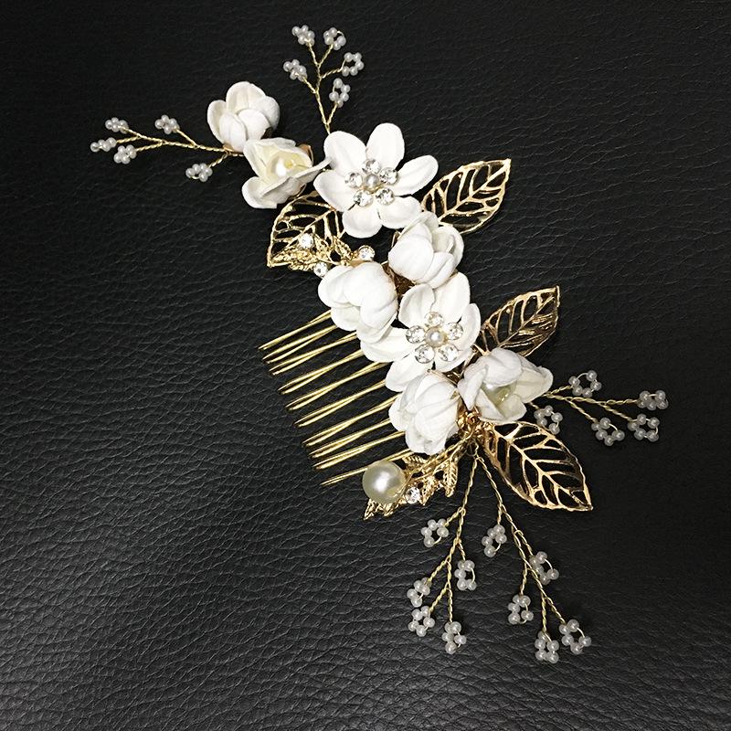 Koreanische Braut Hochzeitskopfschmuck Mode blau lila rosa weiß frische Haarkämmung Damen Kinder Brautjungfer Haarschmuck