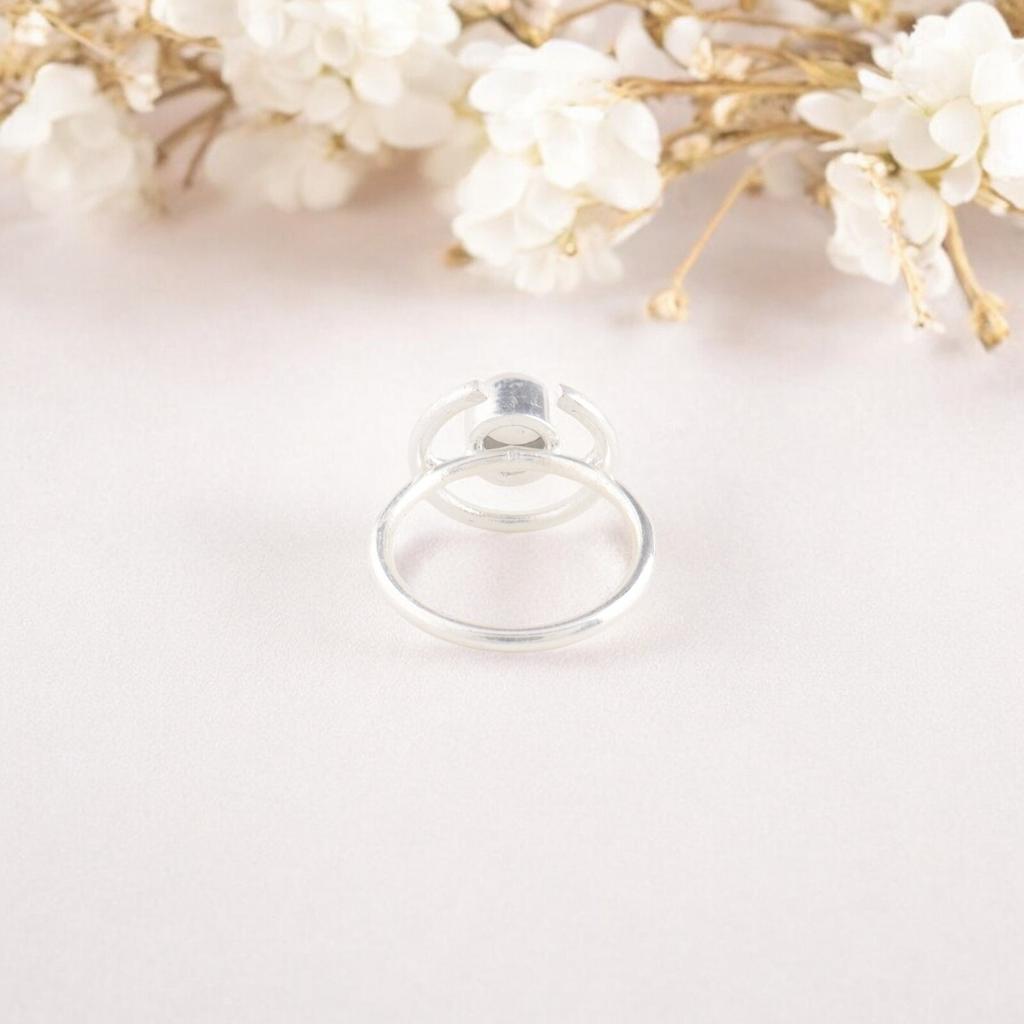 Rainbow Moonstone Gemstone Ring 925 Solid Silver Handmade Jewelry Partywear Ring RR-54-23