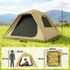 Pop Up Tent 3000mm Waterproof Camping Tents with Mesh Windows 2-3 People Khaki