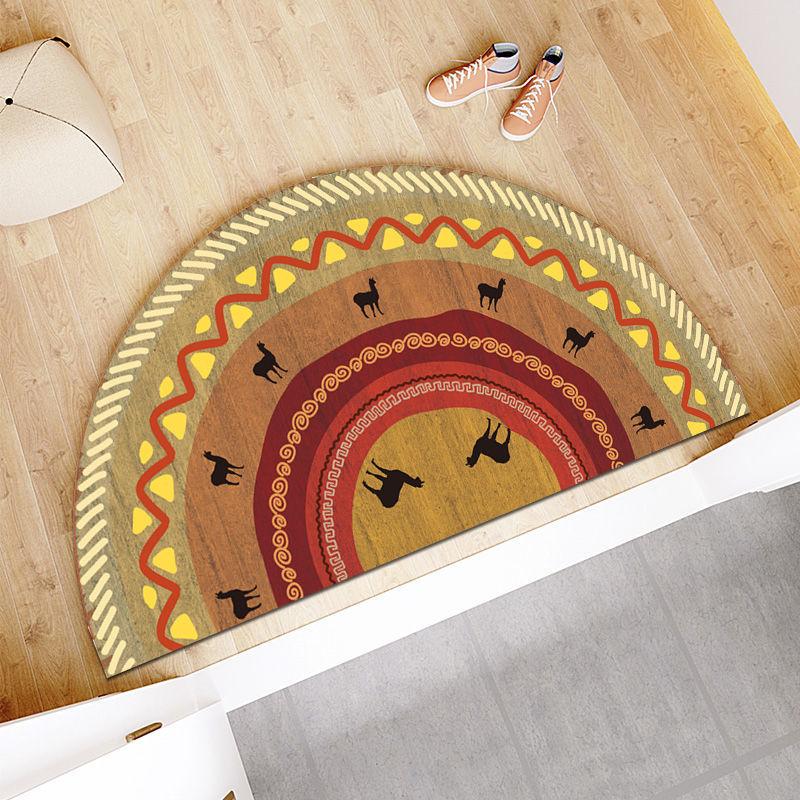 European Style Semi-circular Floor Mat Entrance Door Mat Bathroom and Toilet Door Mat Absorbent Dirt Resistant Non Slip Foot Mat