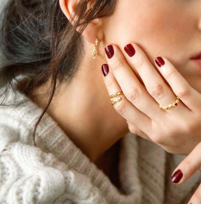 Zircon Double Crossed Shape Rings For Women Gold Plated Stainless Steel Cross Ring Luxury Wedding Couple Rings Aesthetic Jewerly