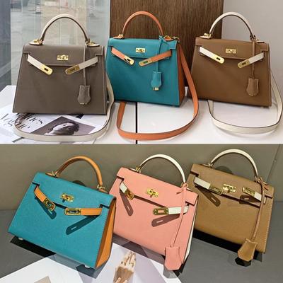 Palm Print Leather Second-generation Contrasting Bag Single Shoulder Quality Women's Bag Crossbody Versatile Ins Handbag