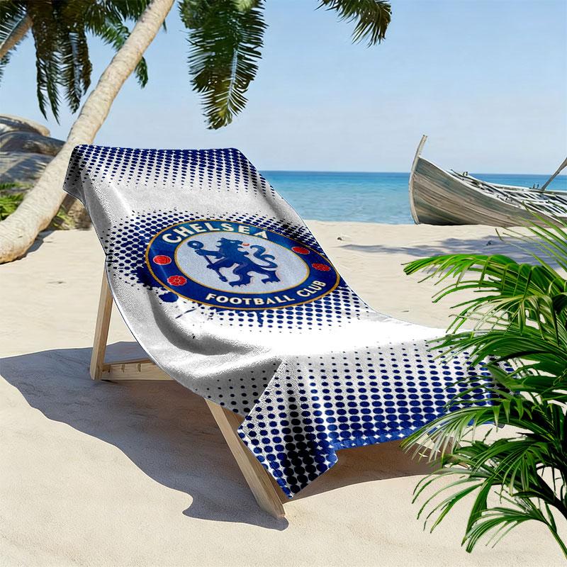 Chelsea F Print Beach Towel, Large Soft Quick Dry Towel for Beach Camping Swimming