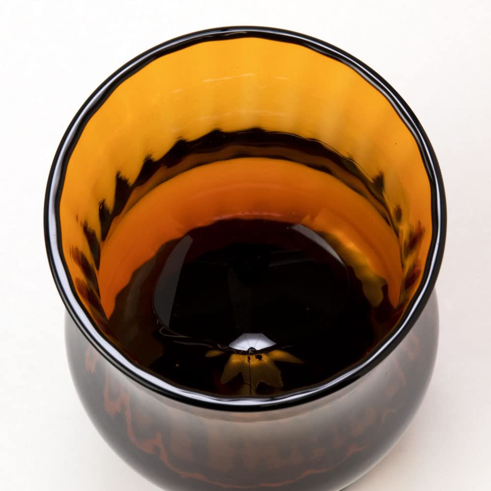 BYRON Coffee Glass, Amber, Mole (MO-1023AMBM) - Showa Modern Coffee. A nostalgic reproduction of a cute, retro cafe glass from the olden days.