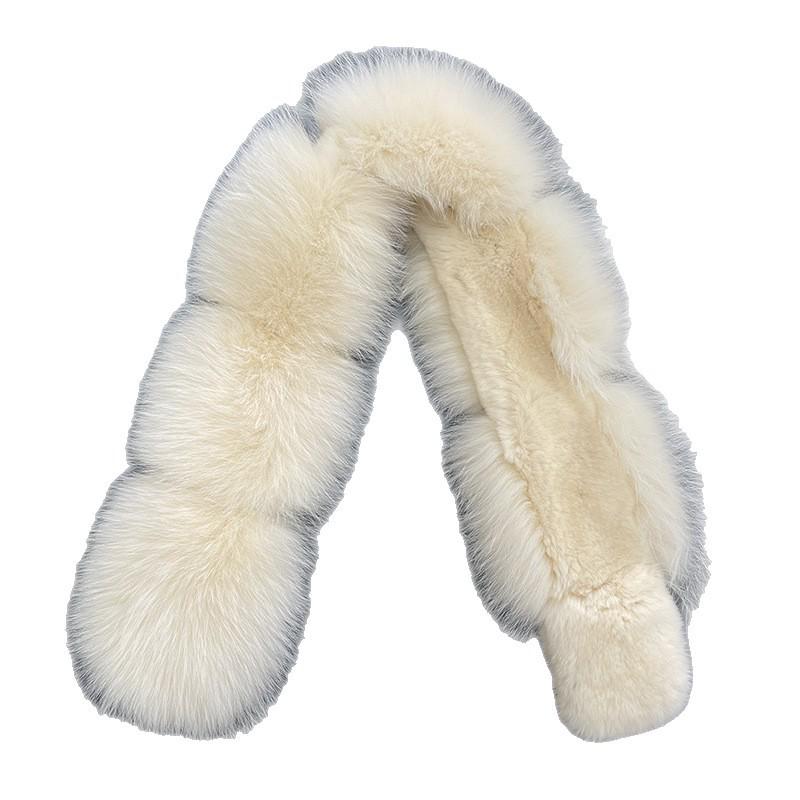 2025 Women's Premium Double-Sided Real Fox Fur Scarf and Collar