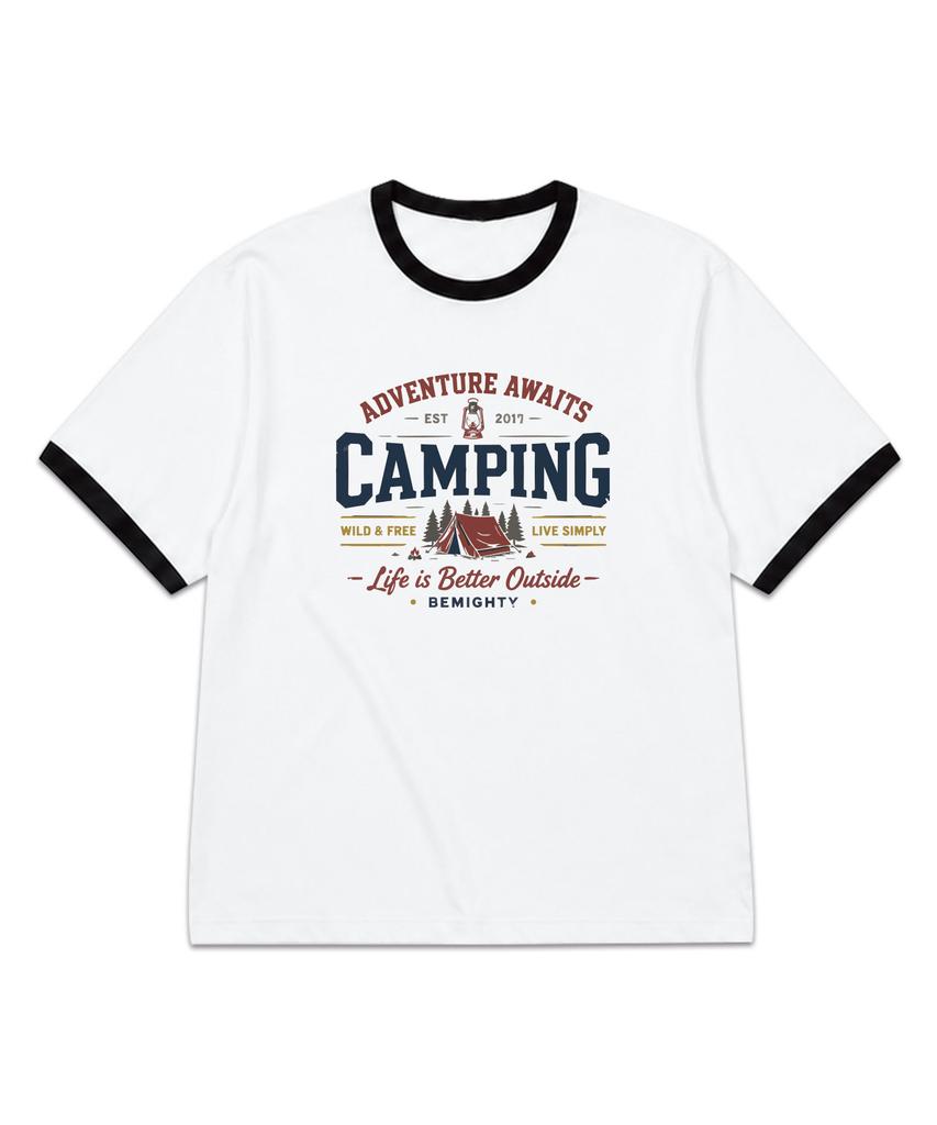 BEMIGHTY Vintage Drawing Oversized Ringer Short Sleeve T-Shirt
