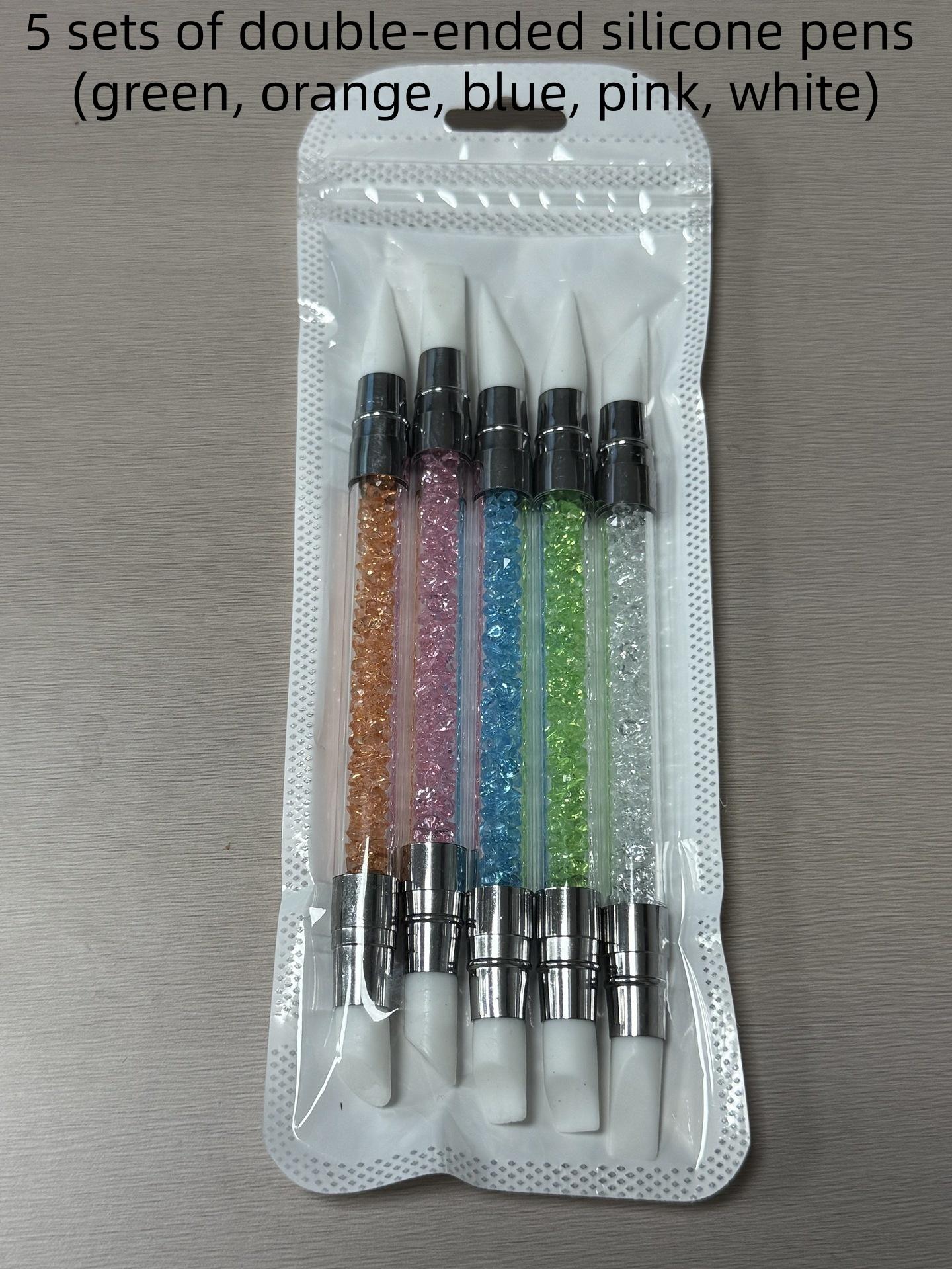 

5pcs Double Head Silicone Nail Art Pen Carving Flower Sculpting Pen Adjustable Glue Stick Embossing Brush Professional Manicure