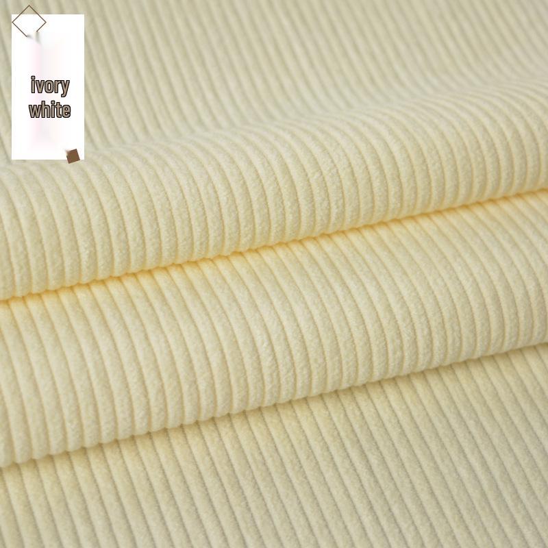 Solid-Color Ribbed Corduroy Jacket and Shirt-Smock in Silk Fabric