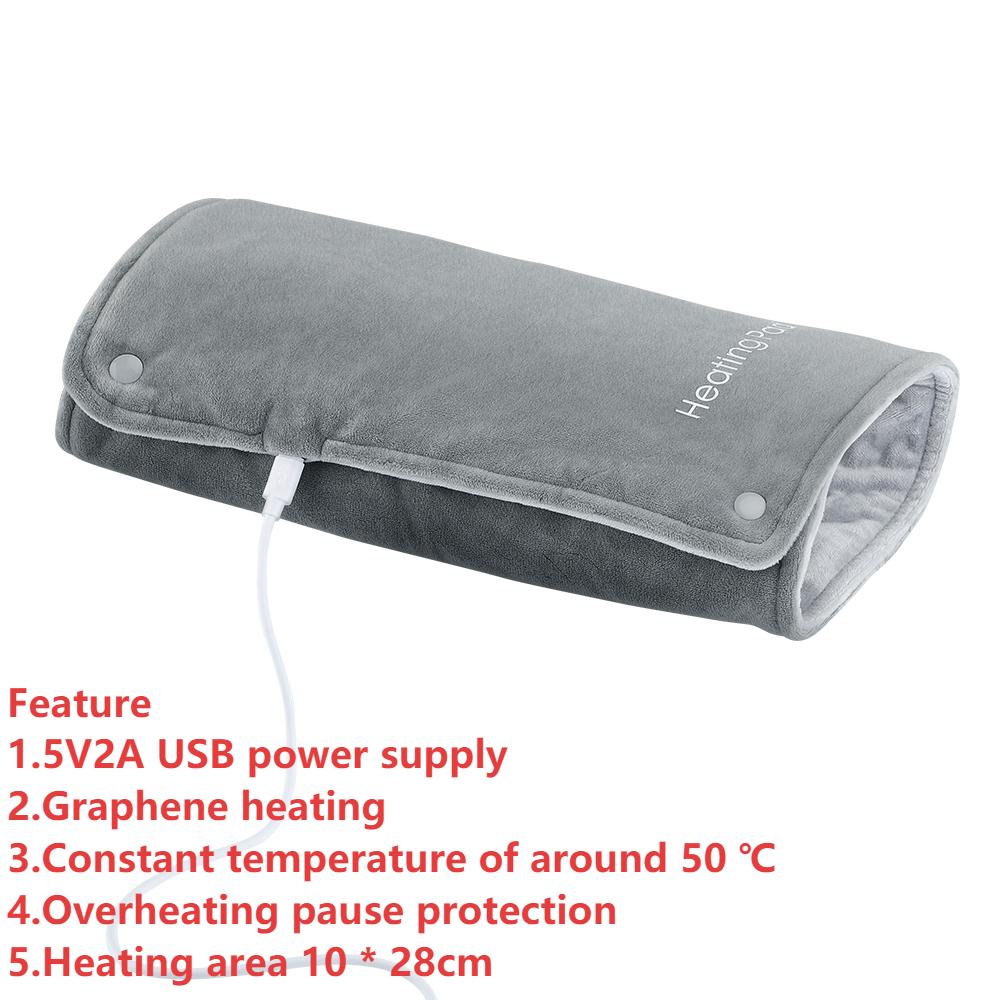 3 Seviyeli Elektrikli Grafen Isıtma Pedi Soğuğa Dayanıklı Rahim Kemeri Soğuğa Dayanıklı El Bel Isıtıcı Ped USB Şarj Edilebilir Karın Isıtıcı