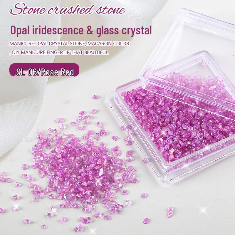Opal Iridescent 3D Nail Art Crushed Stone Decorations