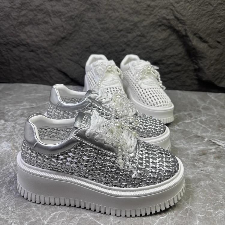 [Fanfna] Thick-soled hand-woven mesh women's summer 2025 new Roman women's shoes soft-soled light casual shoes