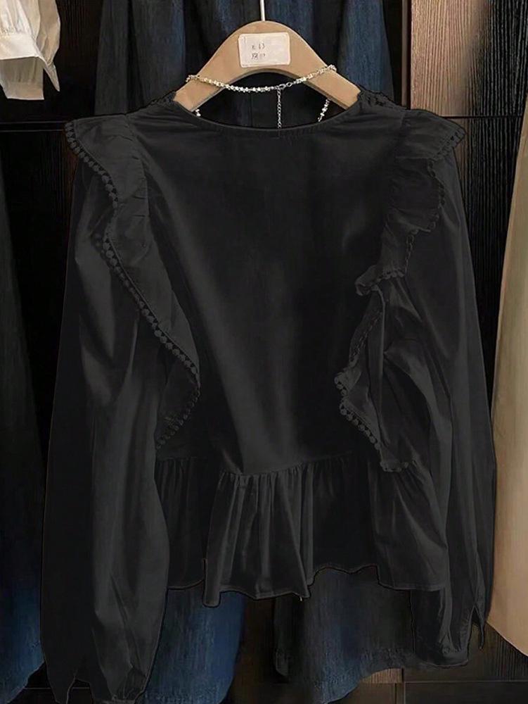Spring/Summer 2026 Women's Elegant Puff Sleeve Ruffle Blouse