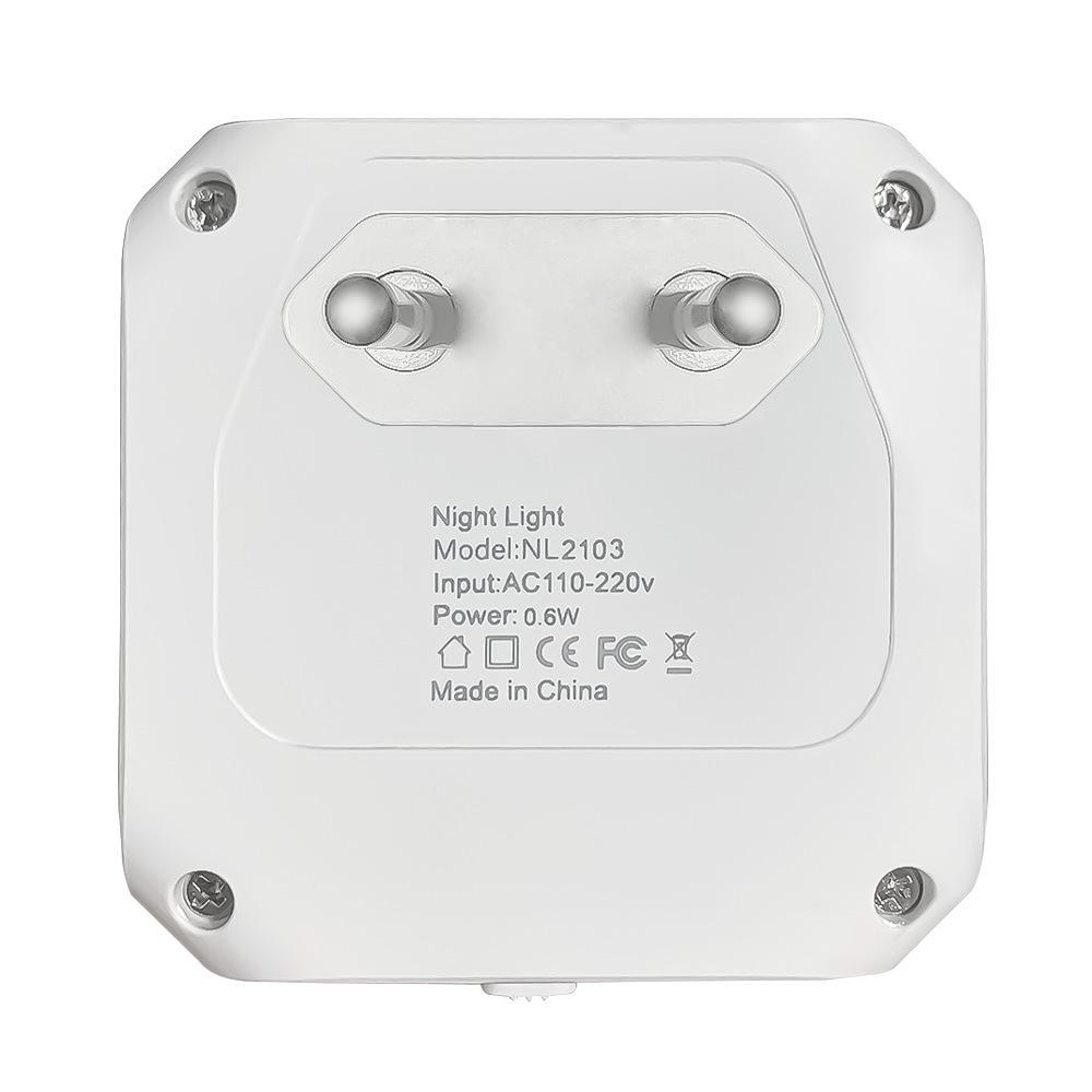 Warm White Plug-in LED Night Light with Light Sensor & Stepless Dimming (110-240V, EU/UK/AU)