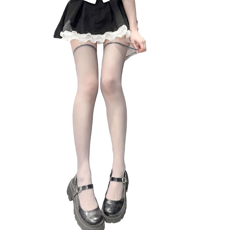 Women's Thigh High Socks Over the Knee Tube Socks Knee High Socks Sheer Silk Stockings Erotic Costume Accessories
