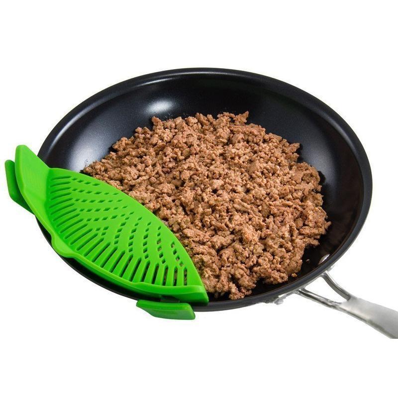 

Pot Strainer and Pasta Strainer - Adjustable Silicone Clip On Strainer for Pots, Pans, and Bowls - Kitchen Colander синий