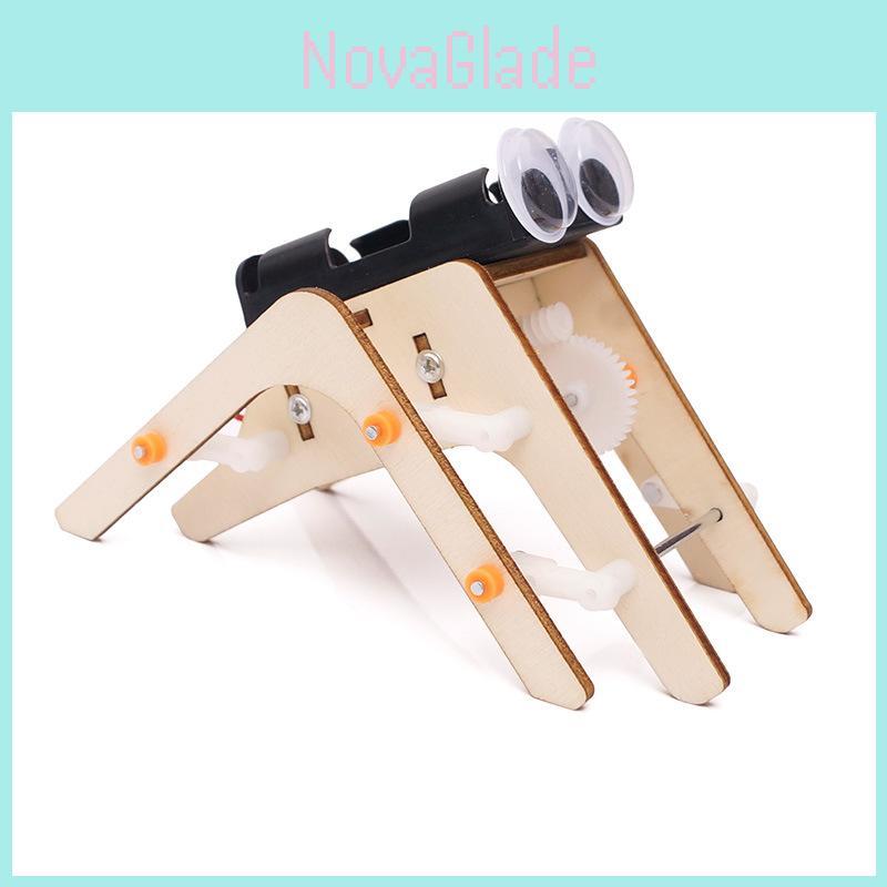 Wooden Diy Spider Bionic Robot Science Experiment Stem Educational Toy For Kids