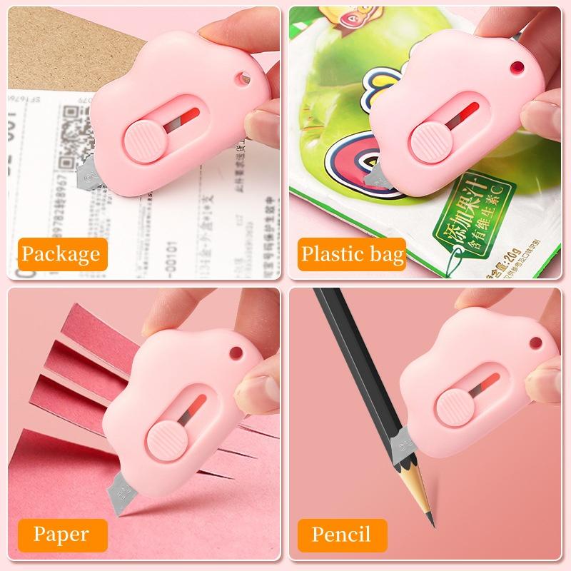 1/2/3 Stück Mini Taschenwolkenkunst Universalmesser Papierschneider Basteln Verpacken Nachfüllbare Klinge Schule Büro Schreibwaren