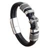 Men\\\\'s Classic Black Leather Bracelet Metal Magnetic Buckle Fashion Bracelet Jewelry Casual Daily All-Match Jewelry