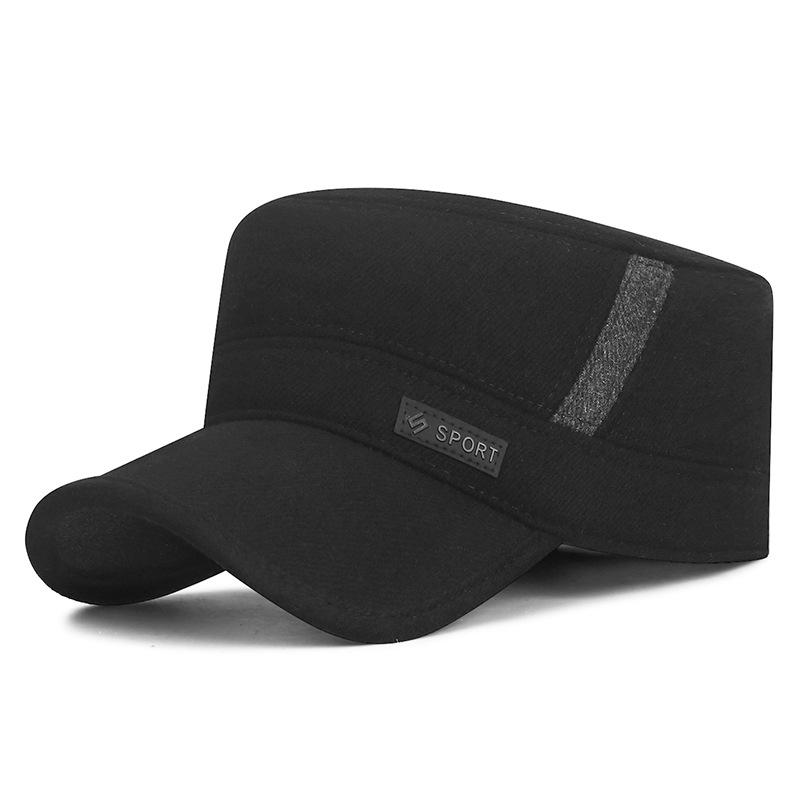 Winter Men's Cotton Cap Velvet Thick Ear Protection Warm Cap Middle-Aged and Elderly Outdoor Cold-Proof Flat Cap