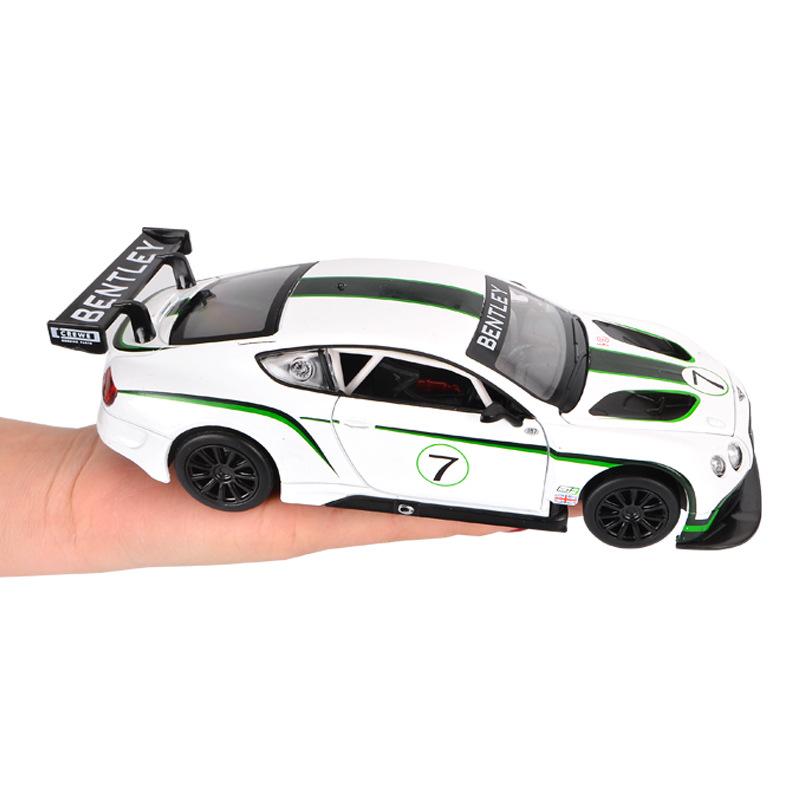 1/24 Bentley Continental GT3 High Simulation Diecast Metal Alloy Model Car Sound Light Pull Back Collection Kids Toy F501