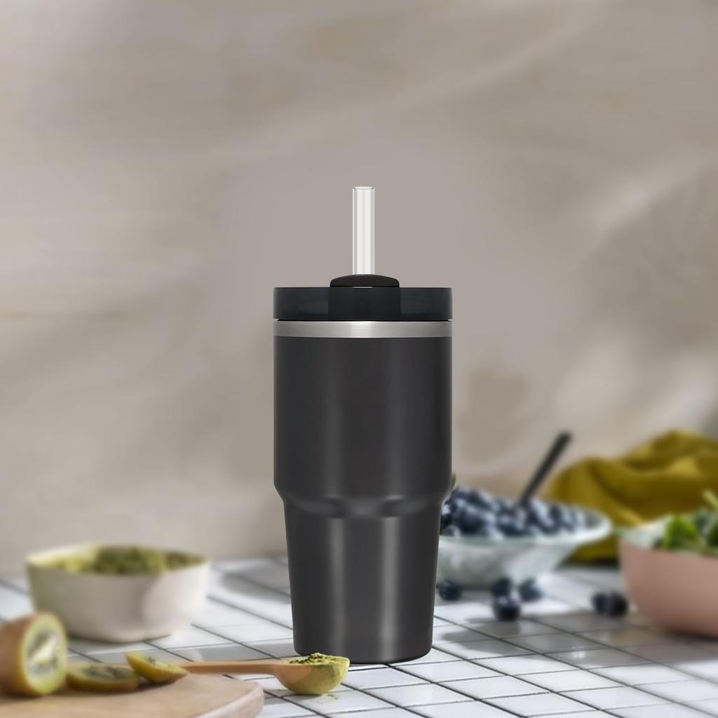 Replacement Straw Compatible with Stanley 14 oz 20 oz Cup Tumbler, 6 Pack Reble Straw with Cleaning Brush, Plastic, Clear