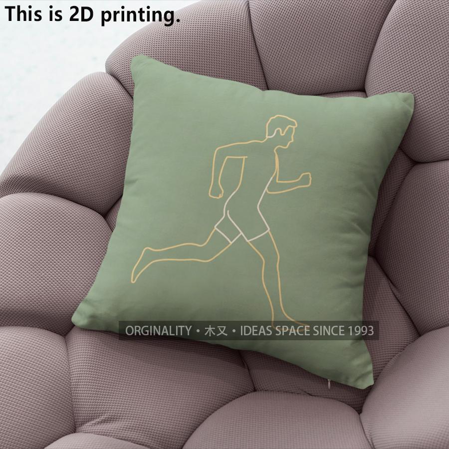 Minimalist Line Art Running Couple Throw Pillow Covers Pattern Cushion Cover Suitable for Sofa Bedroom Car Pillow Cover
