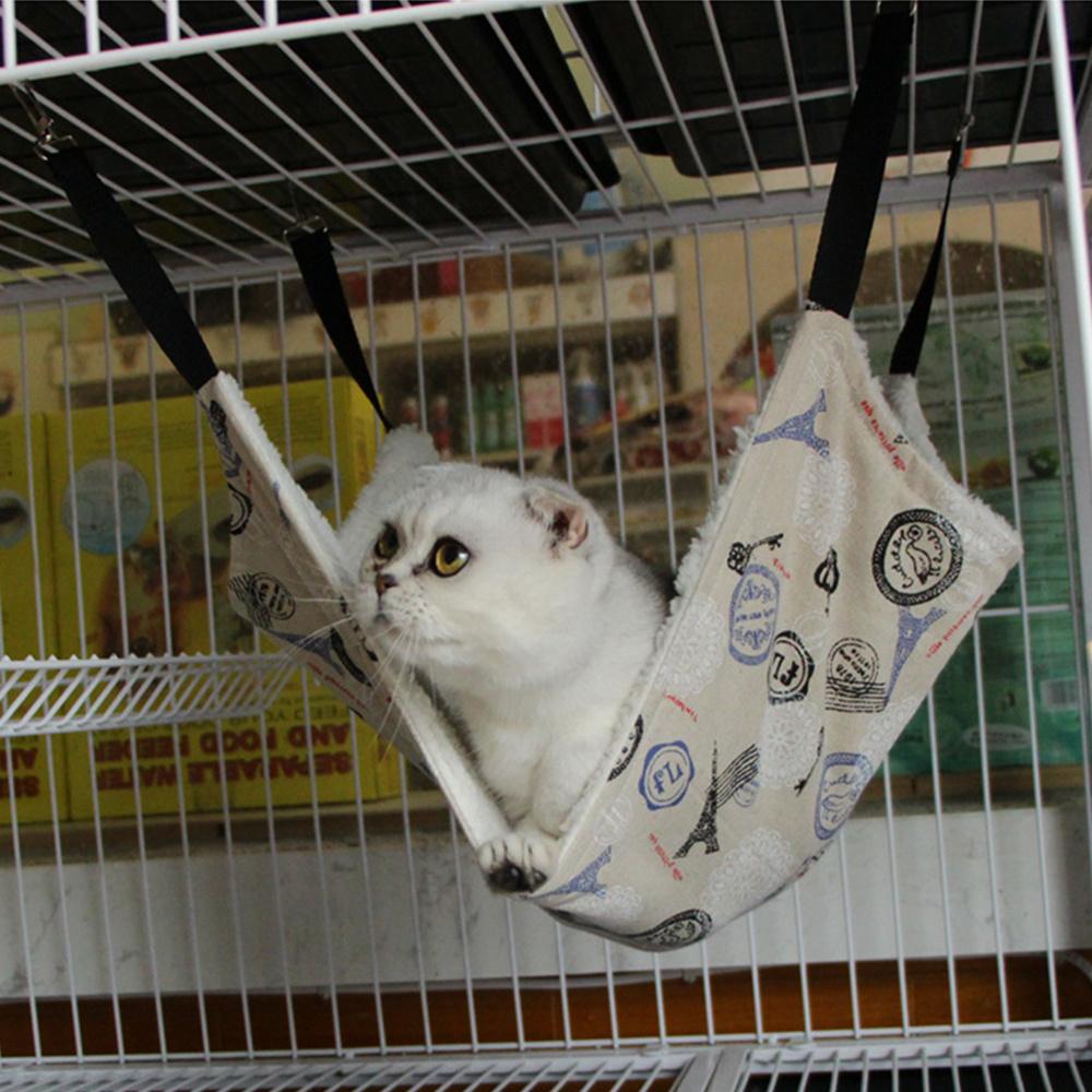 Winter Warm Cat Cage Hammock for Cats Kitten Strong Little Pet Bed Mat Chinchillas Guinea Pig Gotas Beds Home Mascotas Products