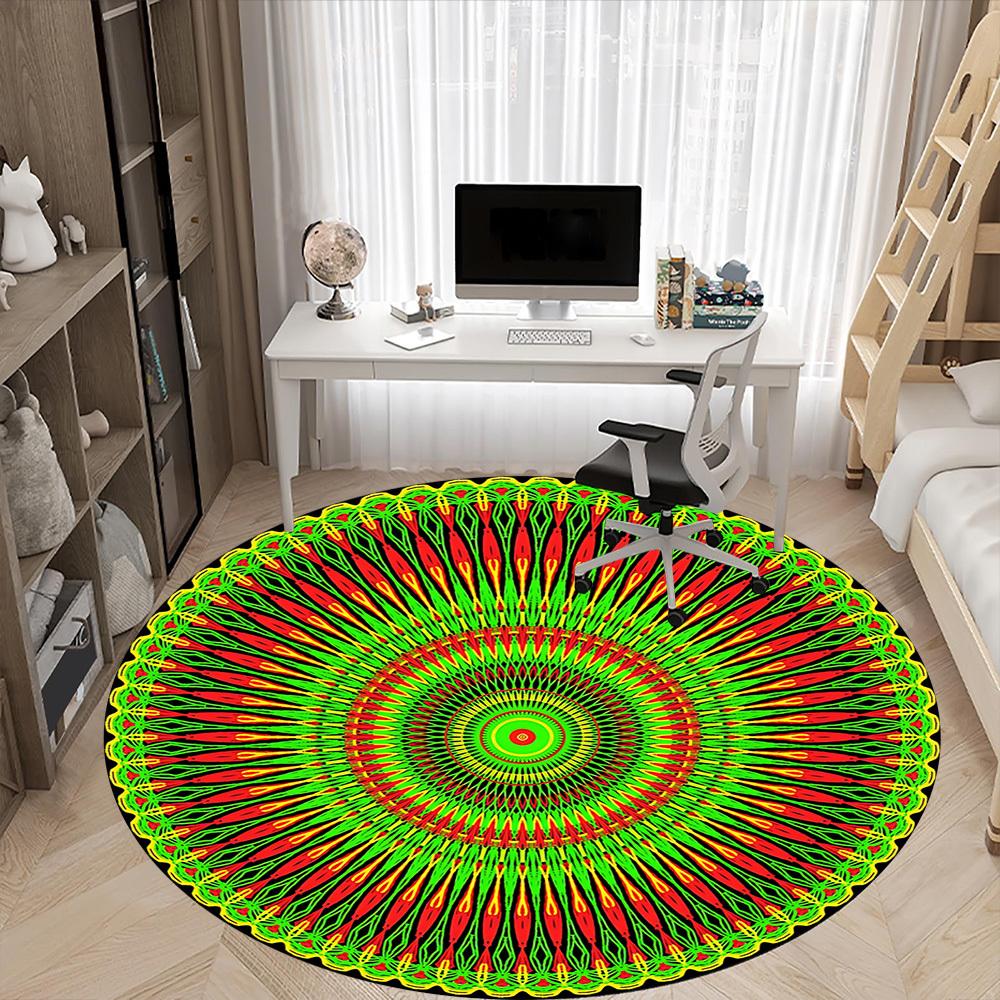 1pc Mandala Design Chair Carpet for Office, Non slip, Soft and Durable Office Rug
