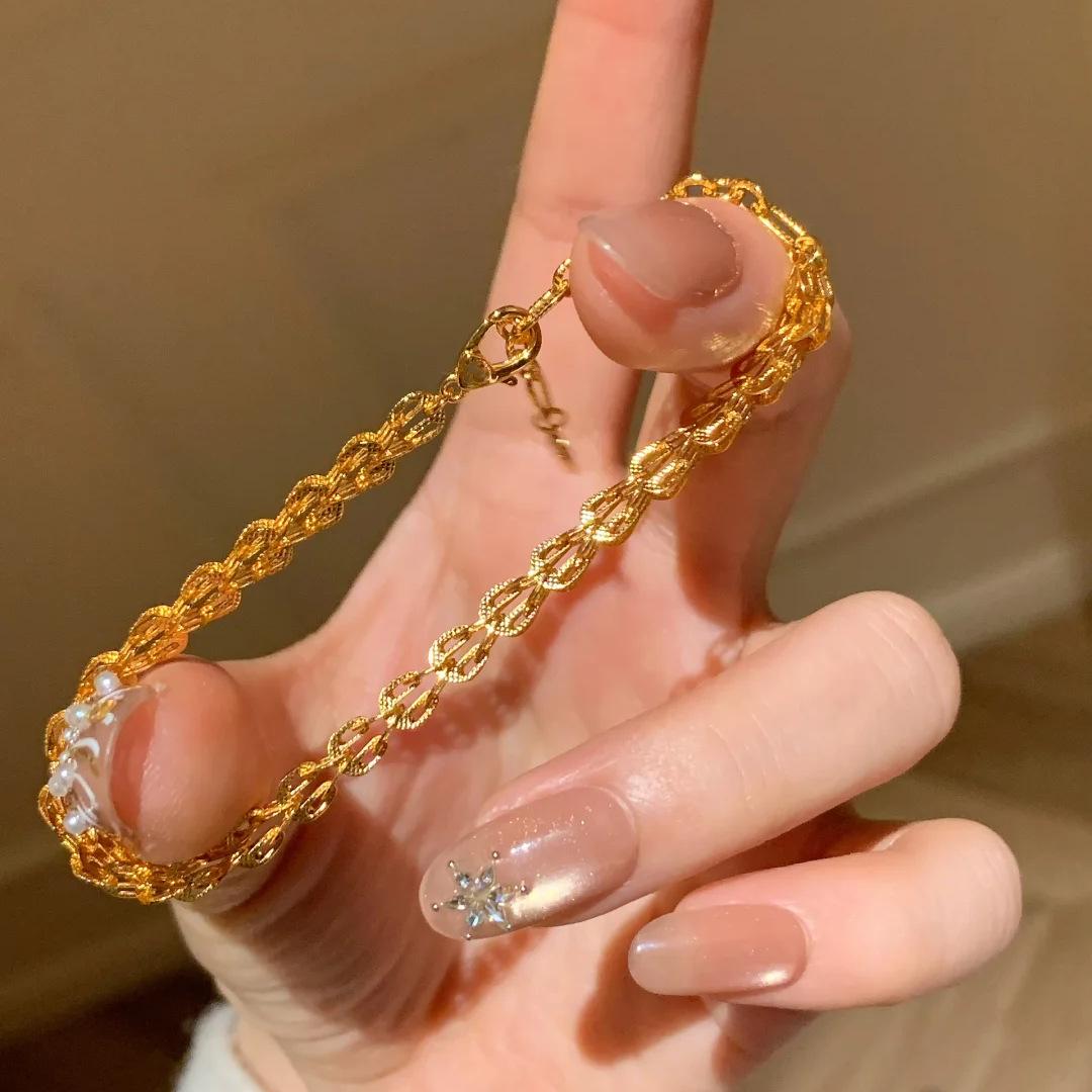 

Luxury Golden Phoenix Tail Bracelet For Women Hollow Design New Chinese Style Ins Trend Elegant Fashion Jewelry