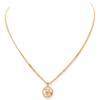 Auth DIOR Necklace Round Logo Gold Di6506bf