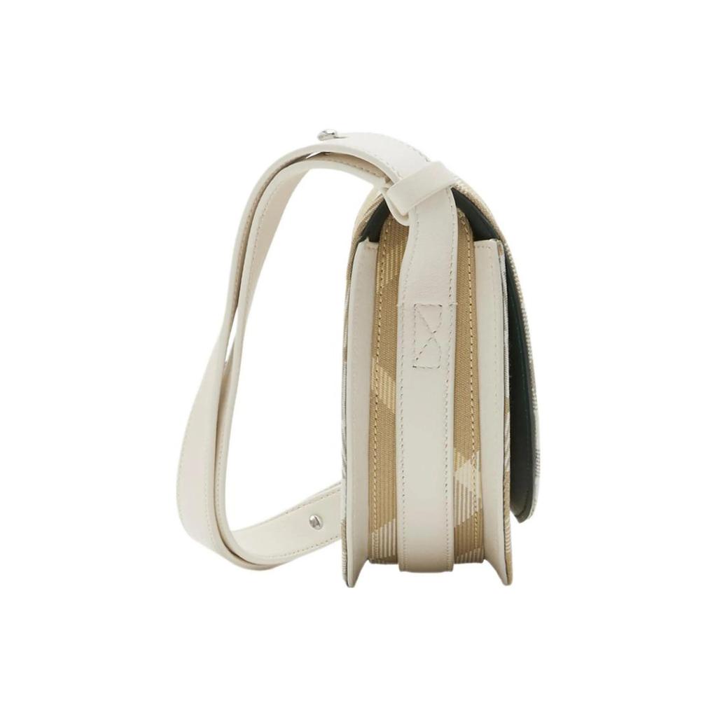Burberry Brushed Metal Hardware Polyester Blend Crossbody Shoulder Bag Women's Linen