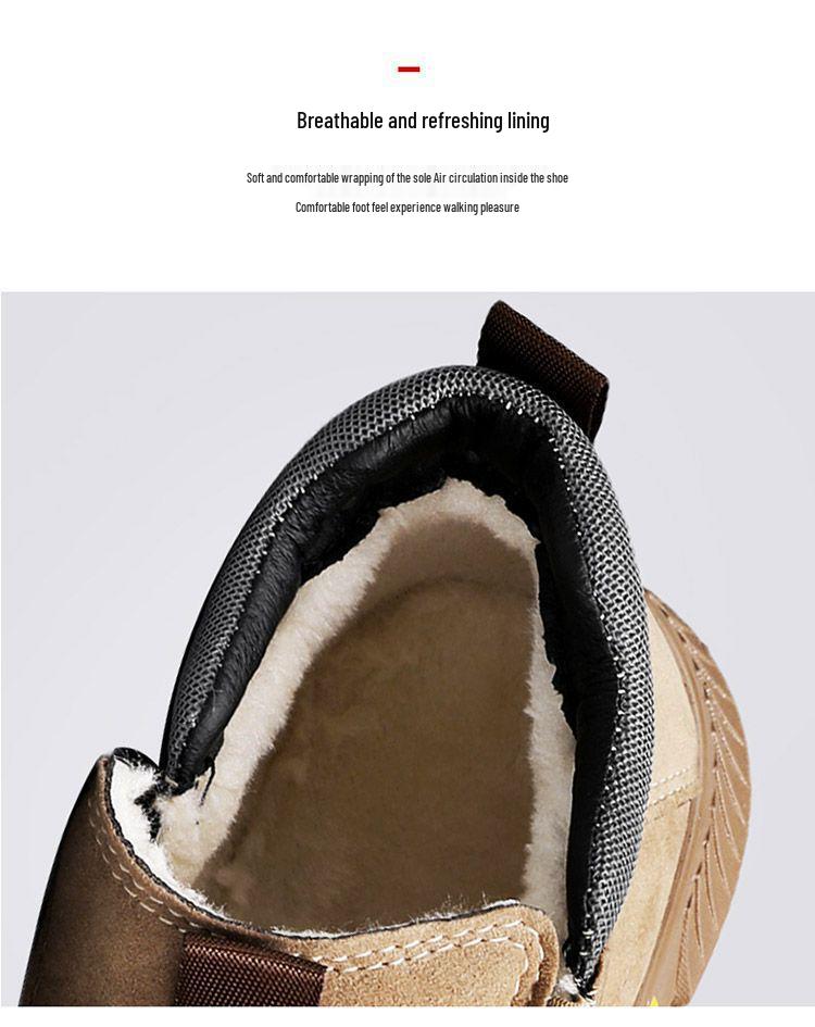 Northeast Men's Winter Fur-Lined Snow Boots: Non-Slip, Thick Cotton, Stylish Sports Footwear