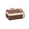 Woven Rattan Storage Basket with Lid - Snack, Sundries & Key Organizer