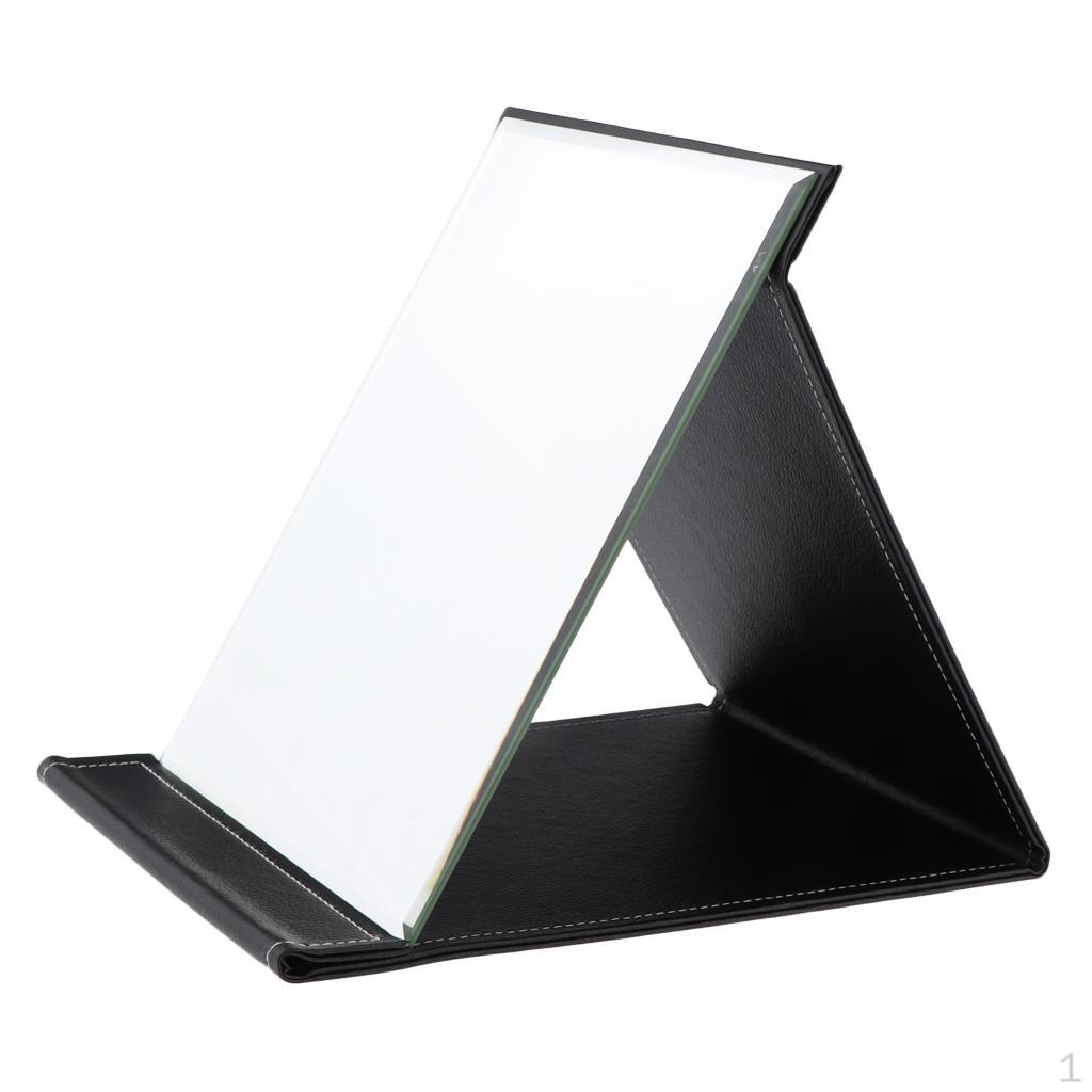 

1 piece Foldable Portable Leather Makeup Mirror Cosmetics Vanity Countertop Travel with .5cm чёрный