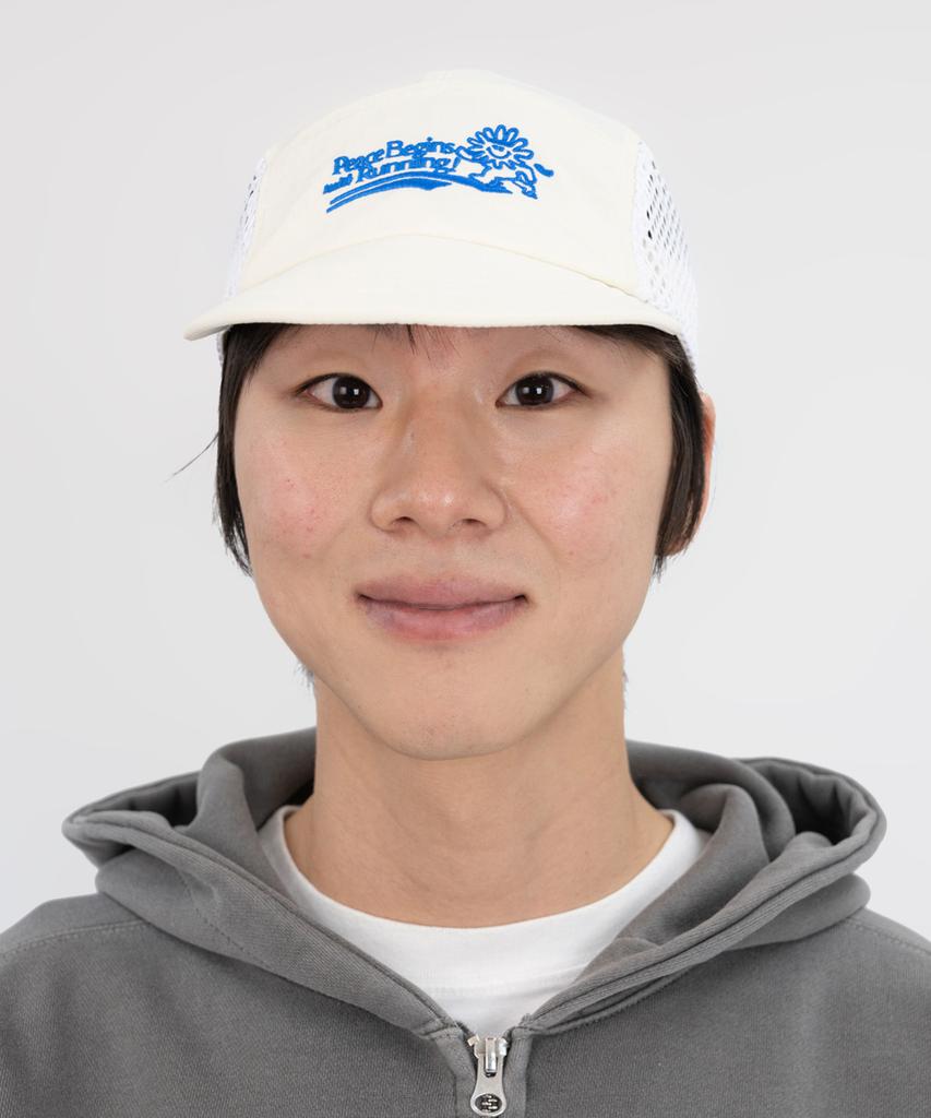 BIGWAVE COLLECTIVE Peace Runner'S Cap (Cream)