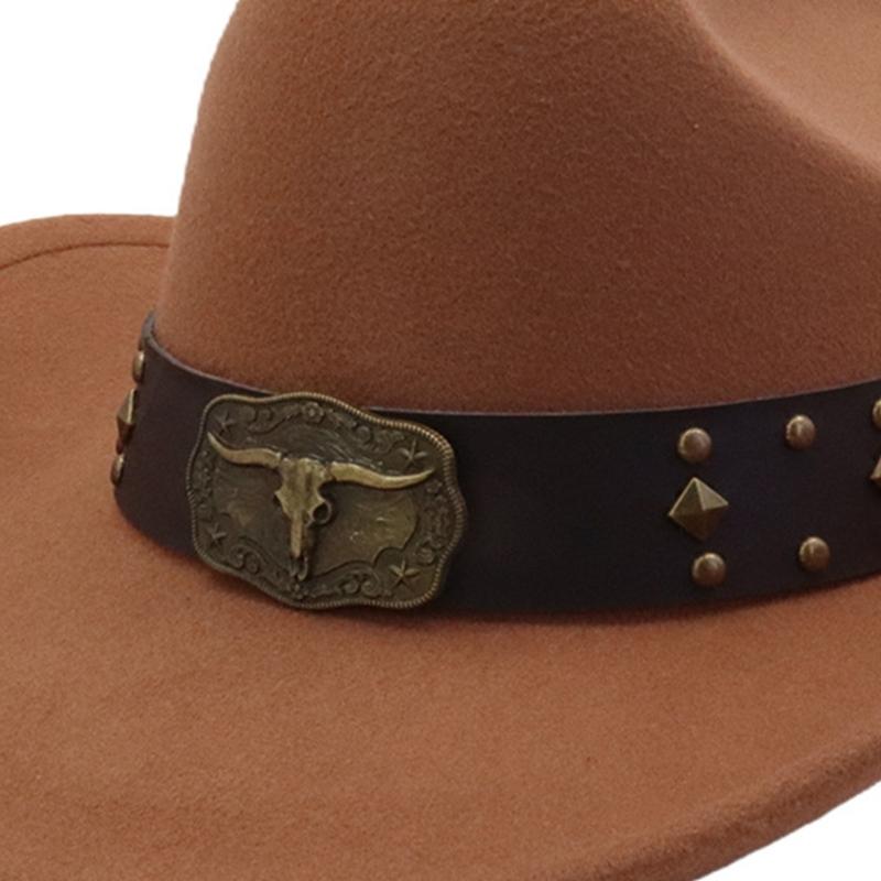 Ethnic Vintage Cowboy Hats Wide Brims Sun Protections Breathable Polyester Summer Outdoor Hat For Music Festivals