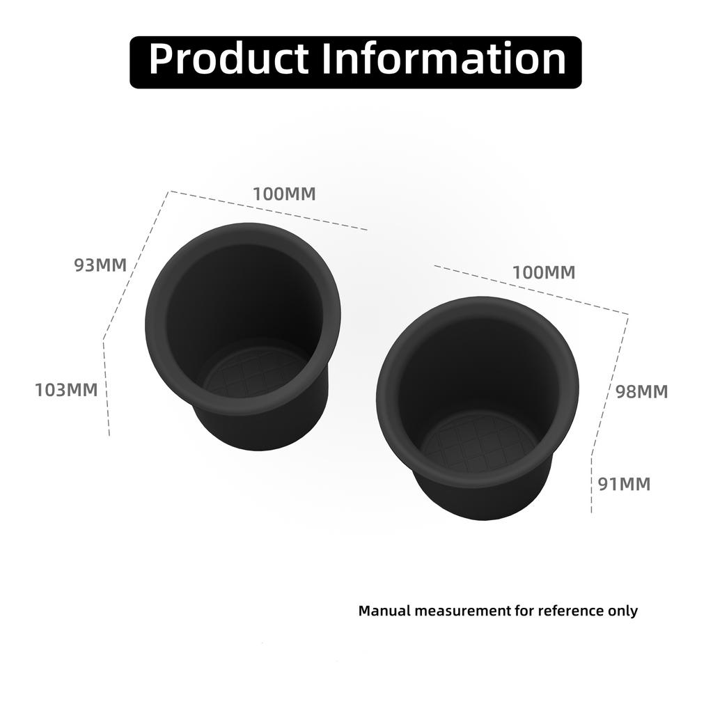 2Pcs for Toyota SIENTA 170 Series 2016-2025 Silicone Left and Right Water Drink Cups Holder Car Interior Accessories Black