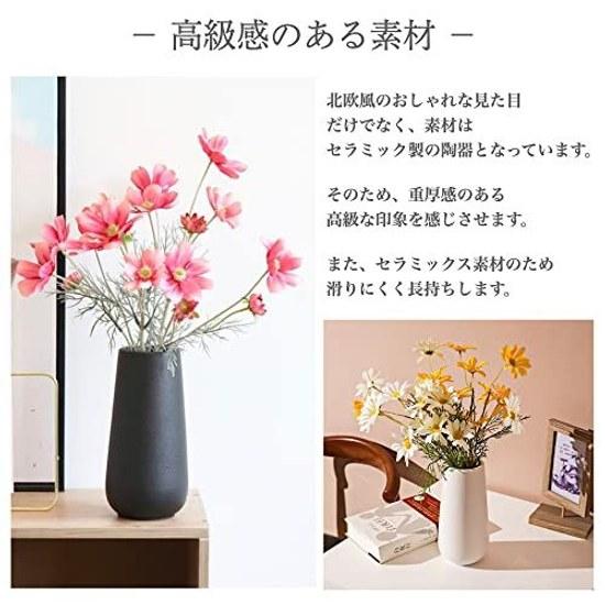 kuRo Vase Flower Base Ceramic Nordic Stylish Large Interior Container Fresh Flowers Dried Ceramics Tray Altar White Black (Black 20cm)