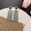 Elegant And Exaggerated Retro Geometric Black And White Striped Earrings Fashionable And Stylish Ear Accessories