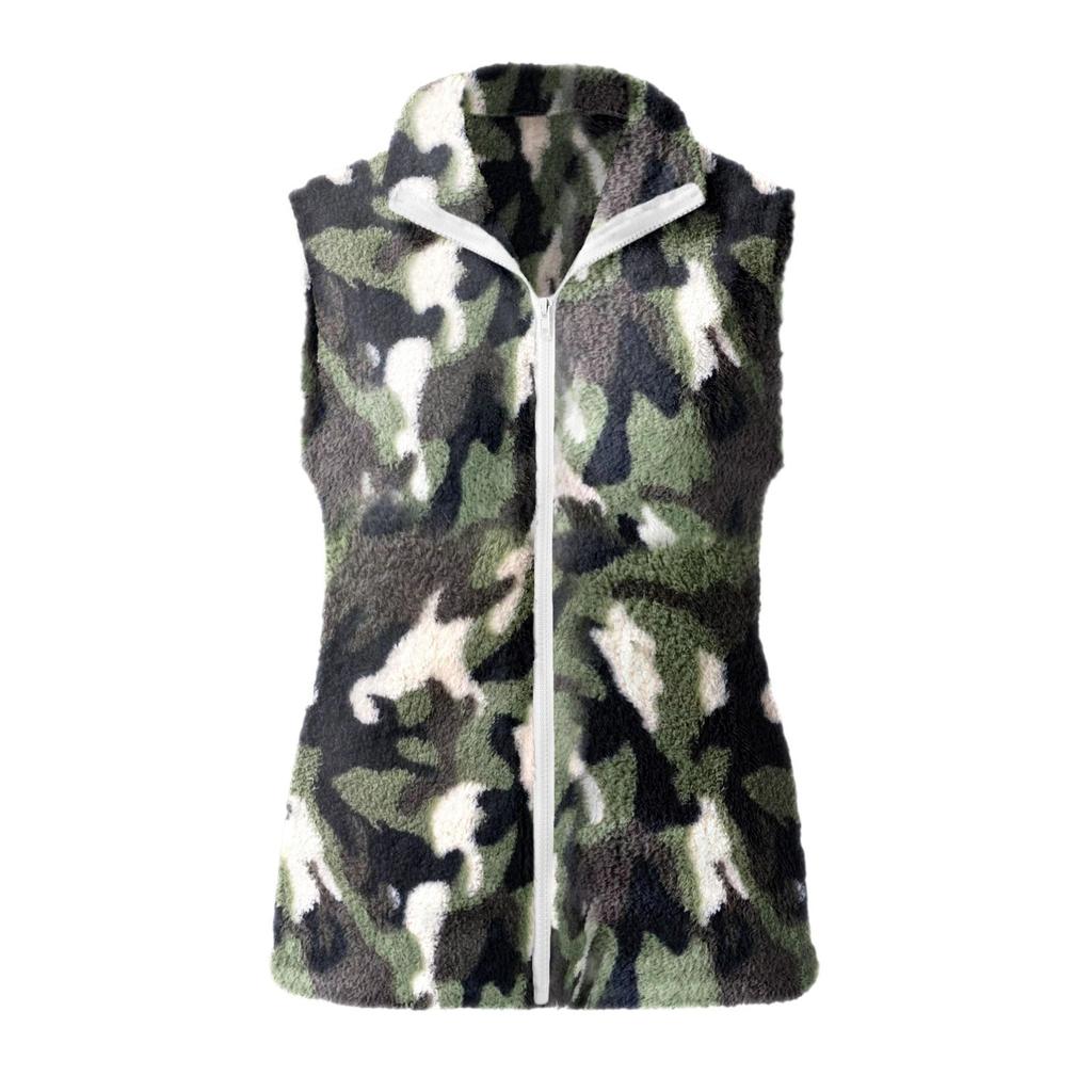 Dámská plyšová bunda s leopardím potiskem v kapesním zapínání na zip