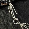 Collar para Mujer Pedante de Corazón de Diamantes de Imitación Rojos Forma de Mano de Esqueleto Estilo Punk Oscuro Individual Hueco Joyería para el Cuello para Fiesta de Club