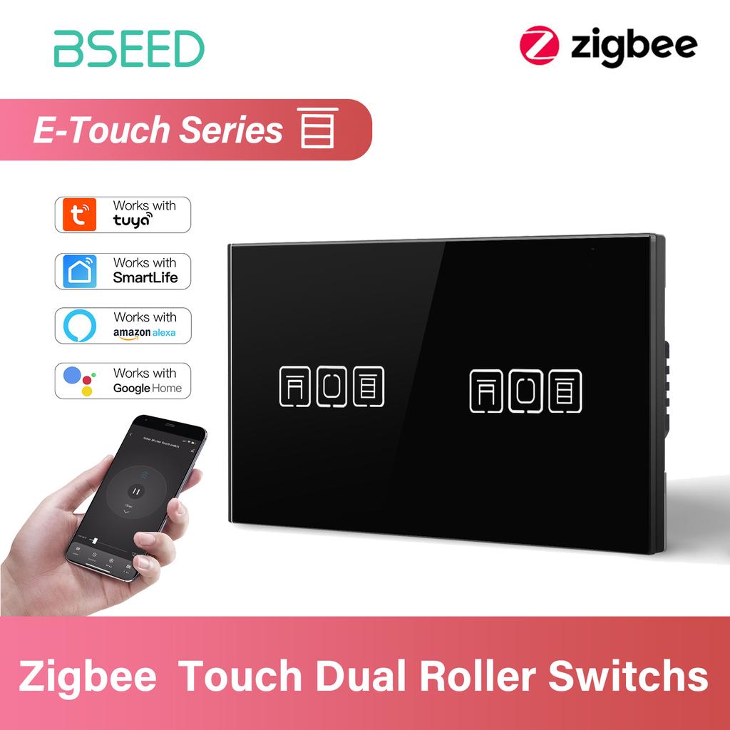 BSEED Zigbee Smart Blind Switch Electric Roller Shutter Switch With EU Socket USB Type-C Port Tuya Alexa Smart Life App E Series