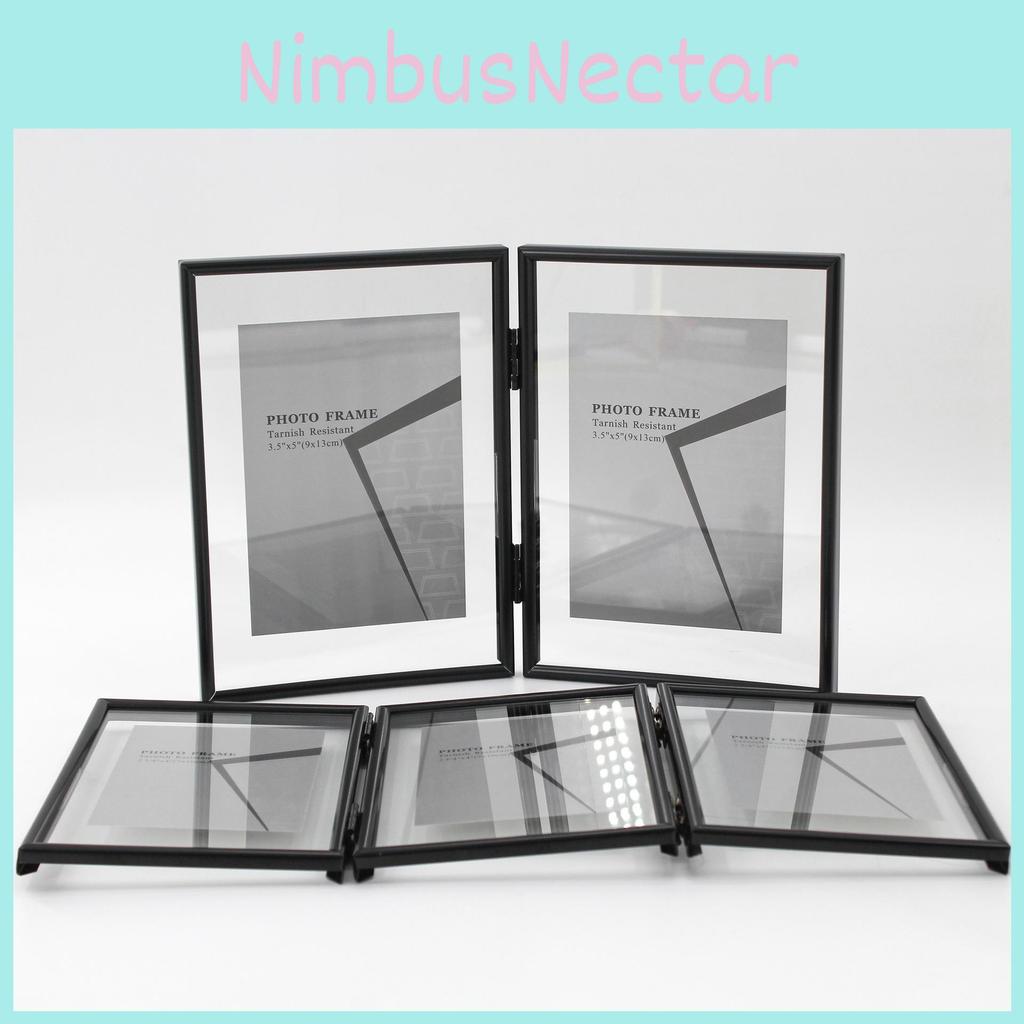 7 And 5 Inch Double Sided Transparent Fold Dual Photo Frame For Home Decor