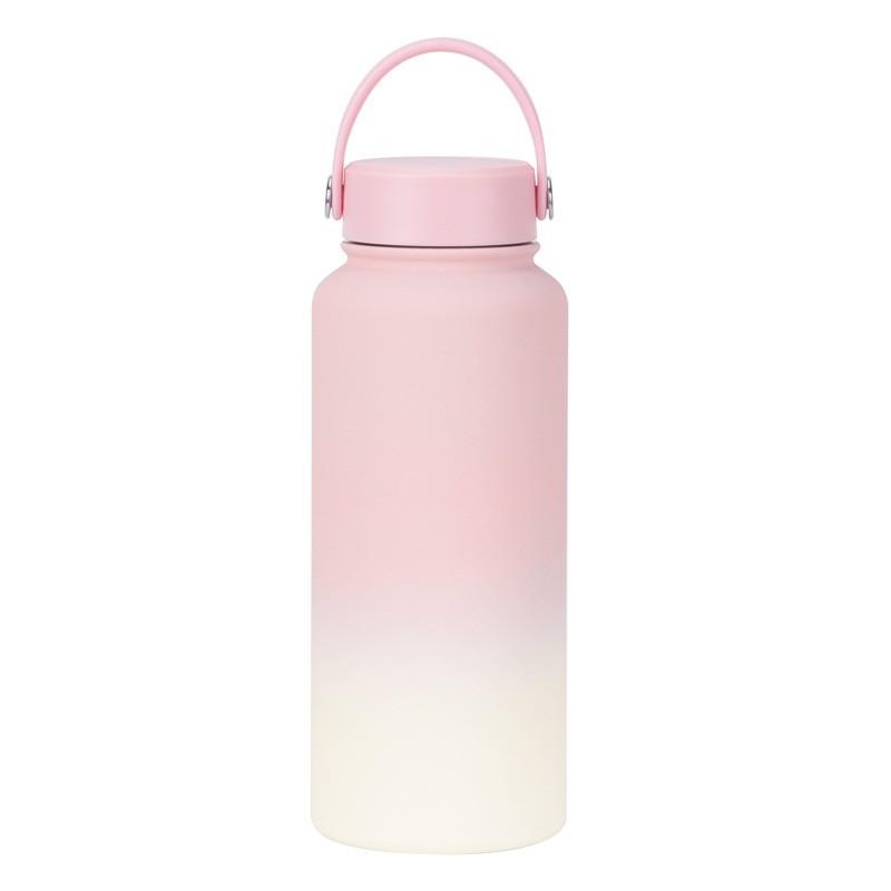 1L Stainless Steel Vacuum Insulated Water Bottle With Wide Mouth Portable Outdoor Sports Travel