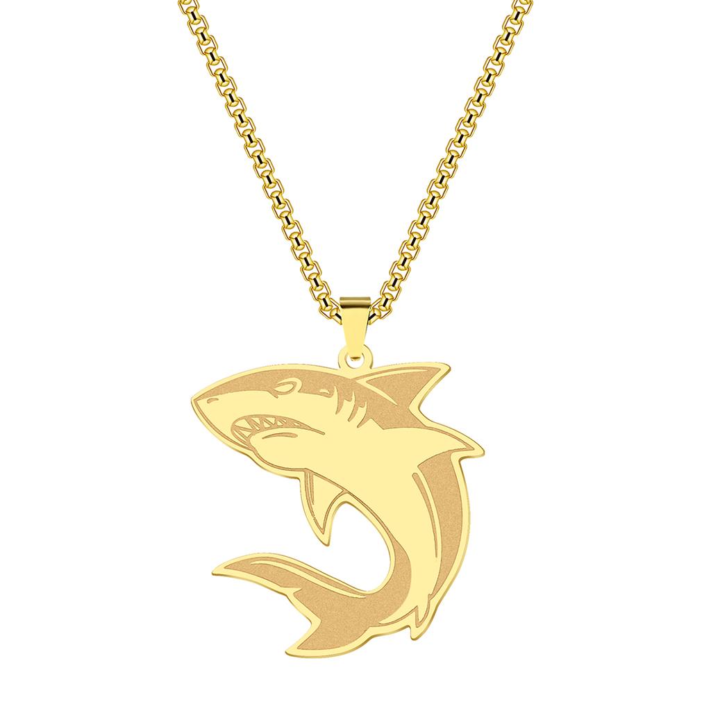 Fashion Shark Necklace Pendant Stainless Jewelry Punk Clavicle Chain Shark charm Pendant Necklaces for Women Party