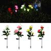 Plug-in Rose LED Solar Light Simulation Flower Decoration Outdoor Solar Garden Light Fairy Swaying Solar Flower Lamp Courtyard